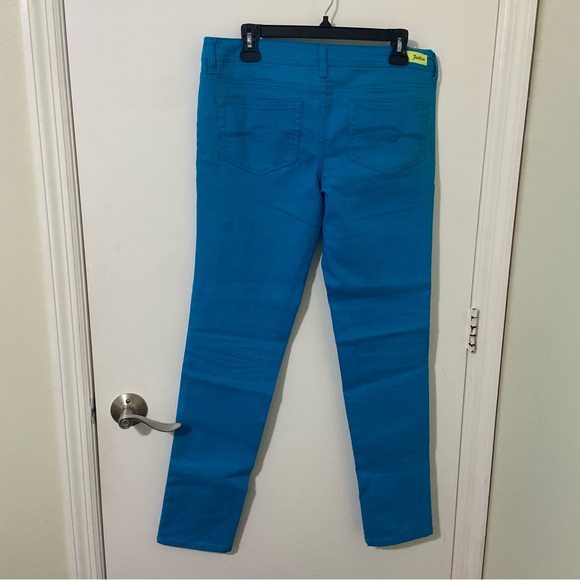 Justice Kids Bright Blue Teal Casual Pants Straight Leg Trousers - Picture 3 of 3